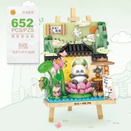 Street View House Building Blocks Izakaya Shaved Ice Shop Takoyaki Shop Coffee Shop Panda Tea House Children's Gift