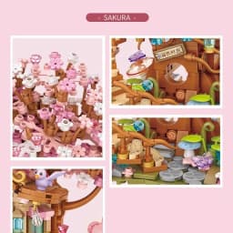 Street View House Building Blocks Izakaya Shaved Ice Shop Takoyaki Shop Coffee Shop Panda Tea House Children's Gift