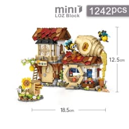 Street View House Building Blocks Izakaya Shaved Ice Shop Takoyaki Shop Coffee Shop Panda Tea House Children's Gift