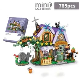 Street View House Building Blocks Izakaya Shaved Ice Shop Takoyaki Shop Coffee Shop Panda Tea House Children's Gift