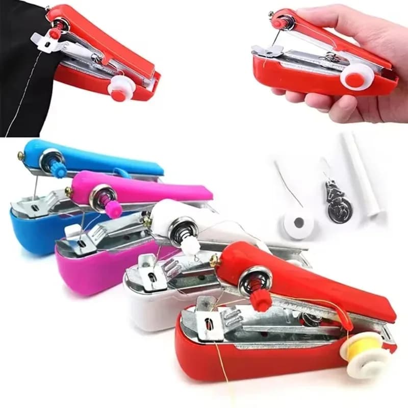 Portable Sewing Machine Mini Sewing Machine Household Simple Needlework Manual Crop Repair Clothes Fabric Hand Sewing Machine