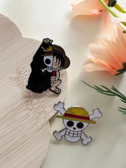 2pcs One Piece Luffy Anime Lapel Pins Set Enamel Brooches for Backpack Men Women Jewelry Accessory Cool Anime Badges