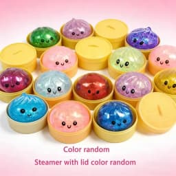 New Glitter Rare Hidden Edition Dumpling Squishy Sparkle Bun Sensory Steamer Soft Fidget Toy Stress Relief for Adults Office