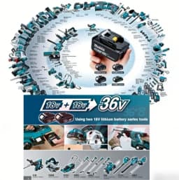 Original Makita 3AH/Makita 18V BL1830B BL1850B BL1850 BL1840 BL1860 BL1815 Backup Lithium Battery+DC18RC Charger