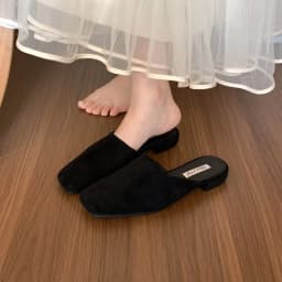 Bailamos Brand Women Slippers Square-toed Muller Shoes Lady Luxury Low Heel Outdoor Slippers Summer Fashion All-Match Slides