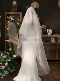 Cut Edge Wedding Veil Cover Face Bridal Veils 2T Bride Veil With Comb Simple Customized