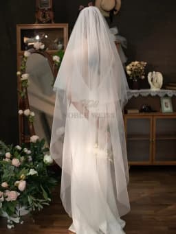 Cut Edge Wedding Veil Cover Face Bridal Veils 2T Bride Veil With Comb Simple Customized