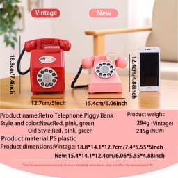 Creative Cute Retro Phone Money Jar Boys and Girls Gift Photography Props Storage Room Photo Props Decoration Gifts