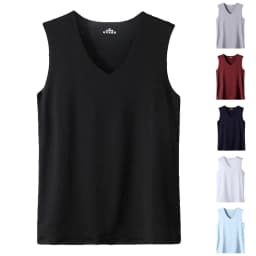 Men'S Top Men'S Summer Multi Color Sleeveless Vest Men'S Summer Ice Silk Traceless Thin Breathable Color V-Neck Sleeveless Top