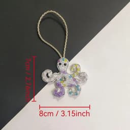 Handmade Rhinestone Lobster Beaded Pendant Pretty Hand Sewn Bag Charms Octopus Turtle Hanging Rope Patches Applique Bag Lanyard