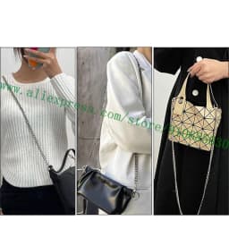 Polished Shine Stainless Metal Chain Shoulder Strap For Designer Lady Handbag Women Bag Purse Pochette Golden Silvery