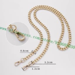 Polished Shine Stainless Metal Chain Shoulder Strap For Designer Lady Handbag Women Bag Purse Pochette Golden Silvery
