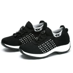 Women Walking Trainers Fashion Fly Weaving Sock Sneakers Breathe Comfortable Nursing Shoes Casual Platform Loafers Non-Slip