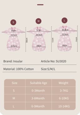 INSULAR Newborn Baby Sleeping Bags Anti-shock Cotton Cartoon Sleepsacks Baby Swaddle Bags Surrendered Anti-startle Bags