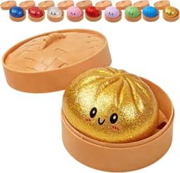 2027Glitter Dumpling Glitter Dumpling Squishy with Box Dumplings Sensory Squeeze Toy for Stress Relief