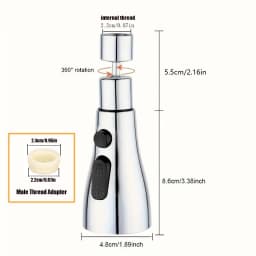 3 Spray Modes Faucet Aerator, 360 Degree Rotatable Faucet Sprayer Attachment, Kitchen Faucet Extender, Sink Sprayer Attachment