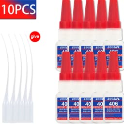 1-10Pcs 406 Super Glue Plastic Professional Adhesive Transparent Cyanoacrylate Glue Fast Drying Odorless Long Lasting Bonding