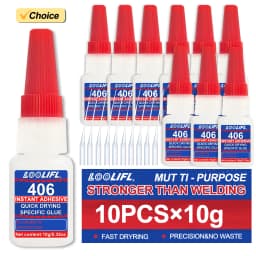 1-10Pcs 406 Super Glue Plastic Professional Adhesive Transparent Cyanoacrylate Glue Fast Drying Odorless Long Lasting Bonding