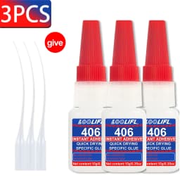 1-10Pcs 406 Super Glue Plastic Professional Adhesive Transparent Cyanoacrylate Glue Fast Drying Odorless Long Lasting Bonding