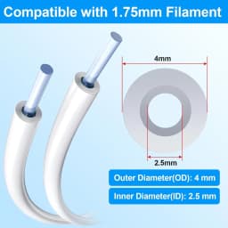 PTFE Bowden Tube ID 2.5MM OD 4MM For 3D Printer Bambu Lab P1S/P1P/X1C/X1/X1E/A1 Creality Ender 3/V3/K1 Teflon Filament Tube