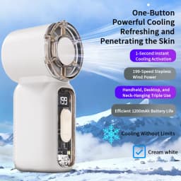Super Mini Rechargeable Handheld High Speed Fan Powerful Wind Ultra-Quiet Fan Digital Display Popular Summer Fan