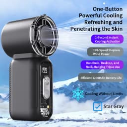 Super Mini Rechargeable Handheld High Speed Fan Powerful Wind Ultra-Quiet Fan Digital Display Popular Summer Fan