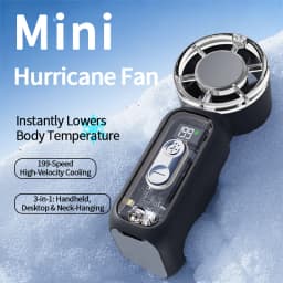 Super Mini Rechargeable Handheld High Speed Fan Powerful Wind Ultra-Quiet Fan Digital Display Popular Summer Fan