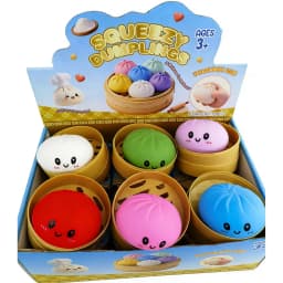 New Realistic Giant Dumpling Squeeze Toy with Bamboo Steamer Soft TPR Dough Ball Decompression Fidget Toy Funny Creative Gift