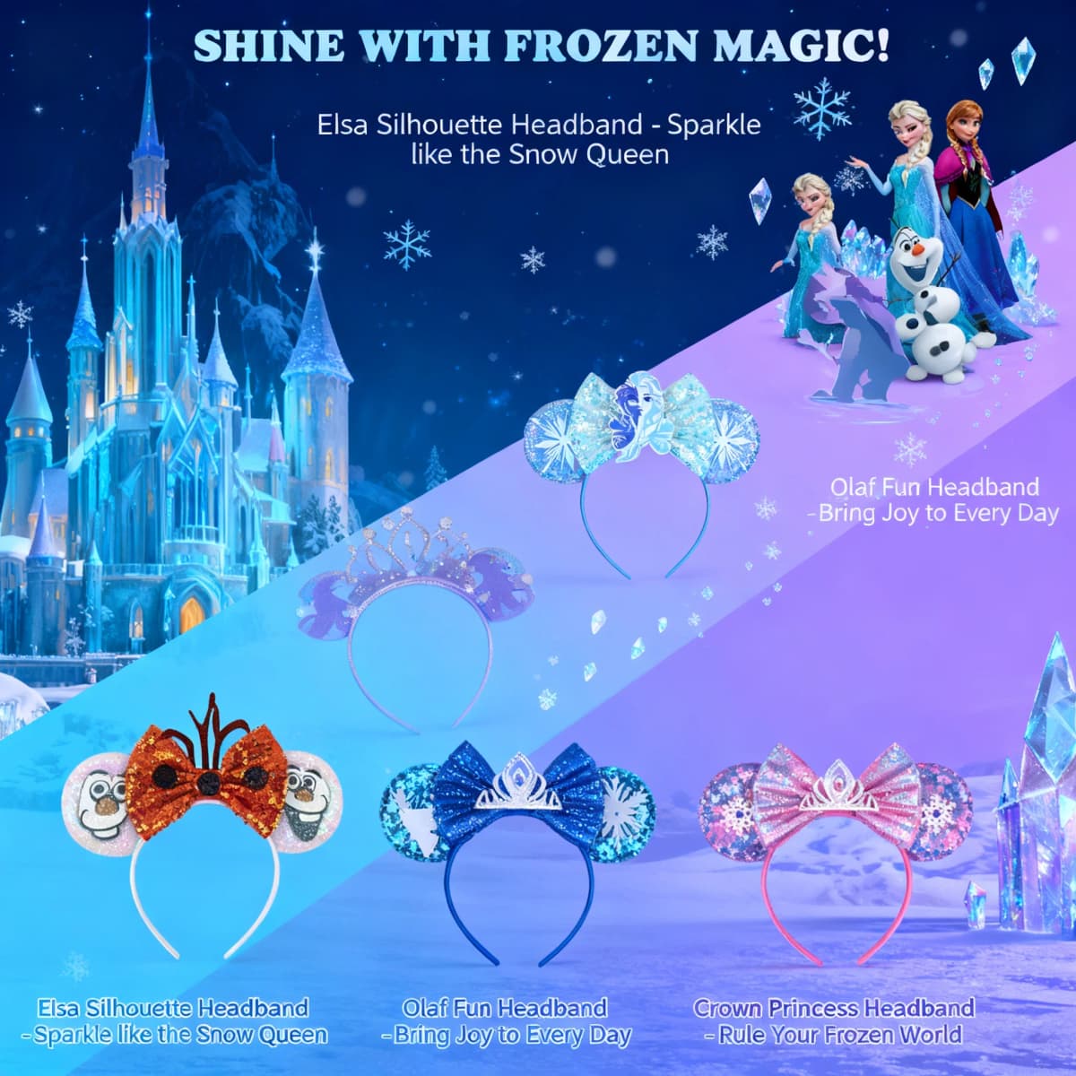 Frozen Olaf Snowman Headband for Kids Girls Women Cute Cartoon Cosplay Hair Accessories Elsa Ears Hairband Gift Hairwear
