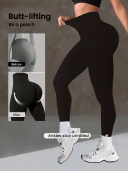 Women's High Waist Yoga Pants, Butt Lifting Wide Waistband Leggings, Adjustable Butt Lift Workout Trousers for Running Gym Fitne