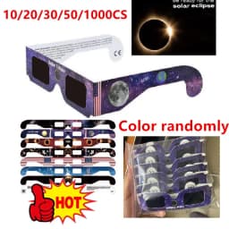 10/20/30/50/100Pcs Paper Solar Eclipse Glasses Safe For Direct Sun Viewing Observe Total Eclipses Partial Eclipse Wholesale
