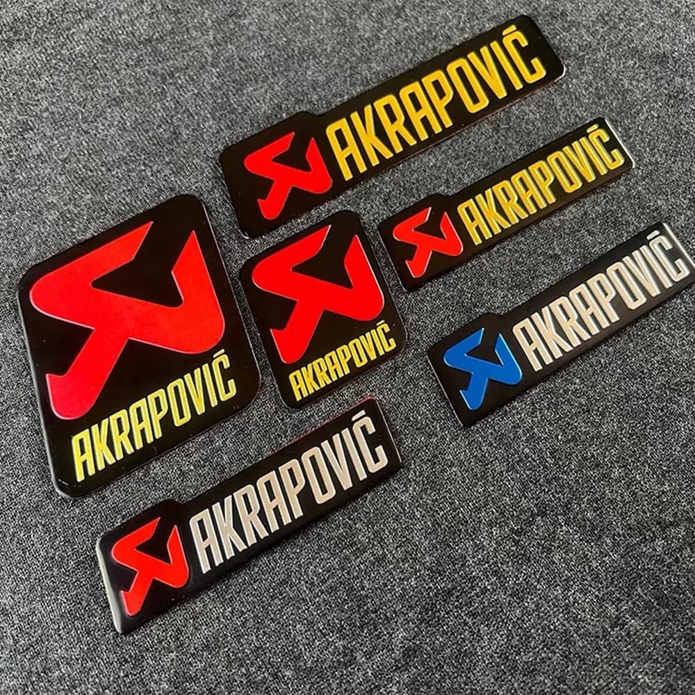 For Akrapovic Exhaust Sticker Motorcycle Logo Emblme Metal Stickers Decals Waterproof