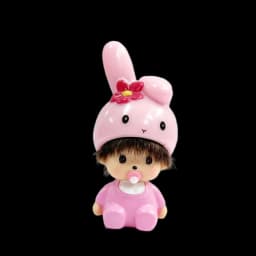Ins Style Cute Hello Kitty Monchhichi Keychain Vinyl Doll Pendant Couple Style Backpack Hanger Car Decoration Trending Ornament