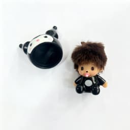 Ins Style Cute Hello Kitty Monchhichi Keychain Vinyl Doll Pendant Couple Style Backpack Hanger Car Decoration Trending Ornament