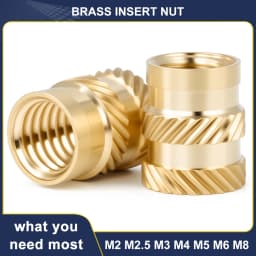M2 M2.5 M3 M4 M5 M6 M8 Heat Set Threaded Insert Brass Nut Hot Melt Knurled Inserts Double Twill Embedment Copper Nuts 50-300pcs