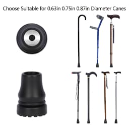 2Pcs Rubber Cane Tips Heavy Duty Walking Cane Tips Anti-Slip Replacement for Canes Walking Sticks Hiking Sticks Seniors Crutches