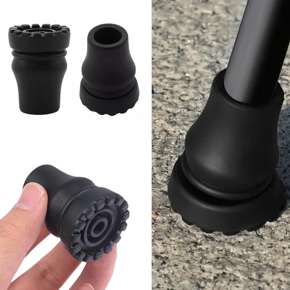 2Pcs Rubber Cane Tips Heavy Duty Walking Cane Tips Anti-Slip Replacement for Canes Walking Sticks Hiking Sticks Seniors Crutches