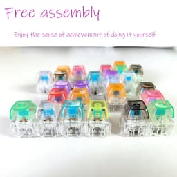 .LED free assembly keyboard keychain Fidget toy crystal clicker sensory toy stress relief keyboard keychain adult children's toy