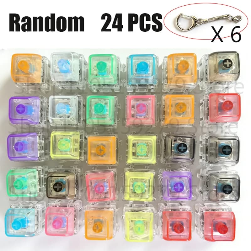 .LED free assembly keyboard keychain Fidget toy crystal clicker sensory toy stress relief keyboard keychain adult children's toy