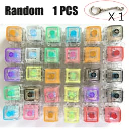 .LED free assembly keyboard keychain Fidget toy crystal clicker sensory toy stress relief keyboard keychain adult children's toy