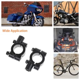 2PCS Black Silver Motorcycle Handlebar Mirror Mount Clamp Rear View Mirror Holder Bracket 22mm 10mm 8mm 10mm 25mm For Harley