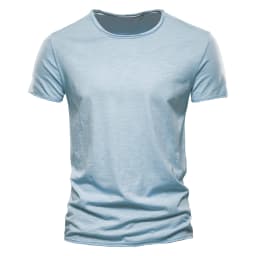 AIOPESON100% Cotton Men T-shirt V-neck Fashion Design Slim Fit Soild T-shirts Male Tops Tees Short Sleeve T Shirt O-neck For Men