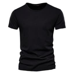 AIOPESON100% Cotton Men T-shirt V-neck Fashion Design Slim Fit Soild T-shirts Male Tops Tees Short Sleeve T Shirt O-neck For Men