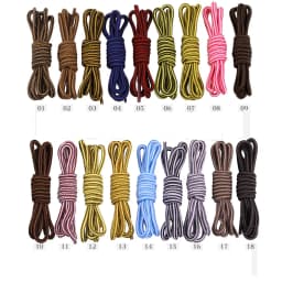 1 Pair 4mm Two-color Striped Round Color Polyester Shoelaces For Work Shoes Martin Boots Leather Boots Shoe Laces 100/120/150CM