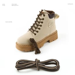 1 Pair 4mm Two-color Striped Round Color Polyester Shoelaces For Work Shoes Martin Boots Leather Boots Shoe Laces 100/120/150CM