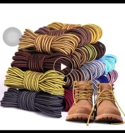 1 Pair 4mm Two-color Striped Round Color Polyester Shoelaces For Work Shoes Martin Boots Leather Boots Shoe Laces 100/120/150CM