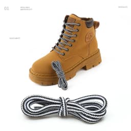 1 Pair 4mm Two-color Striped Round Color Polyester Shoelaces For Work Shoes Martin Boots Leather Boots Shoe Laces 100/120/150CM