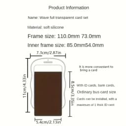 Heavy Duty Expandable ID Badge Holder Keychain Wrist Strap Clear PVC Anti-Theft Card Case Student Campus Xmas Stocking Stuffers