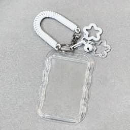 Heavy Duty Expandable ID Badge Holder Keychain Wrist Strap Clear PVC Anti-Theft Card Case Student Campus Xmas Stocking Stuffers