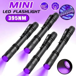 395nm UV Flashlight Ultraviolet Light,Pet Dog Cat Urine Detector Scorpion Finder,Portable UV Lamp w/ Pen Clip Use AAA Batteries